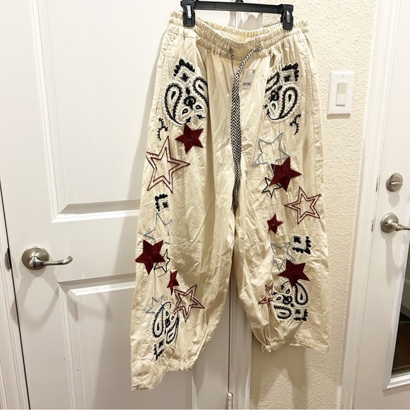 NWT Free People Aria Western Star Embroidered Pull On Pants - Picture 3 of 7